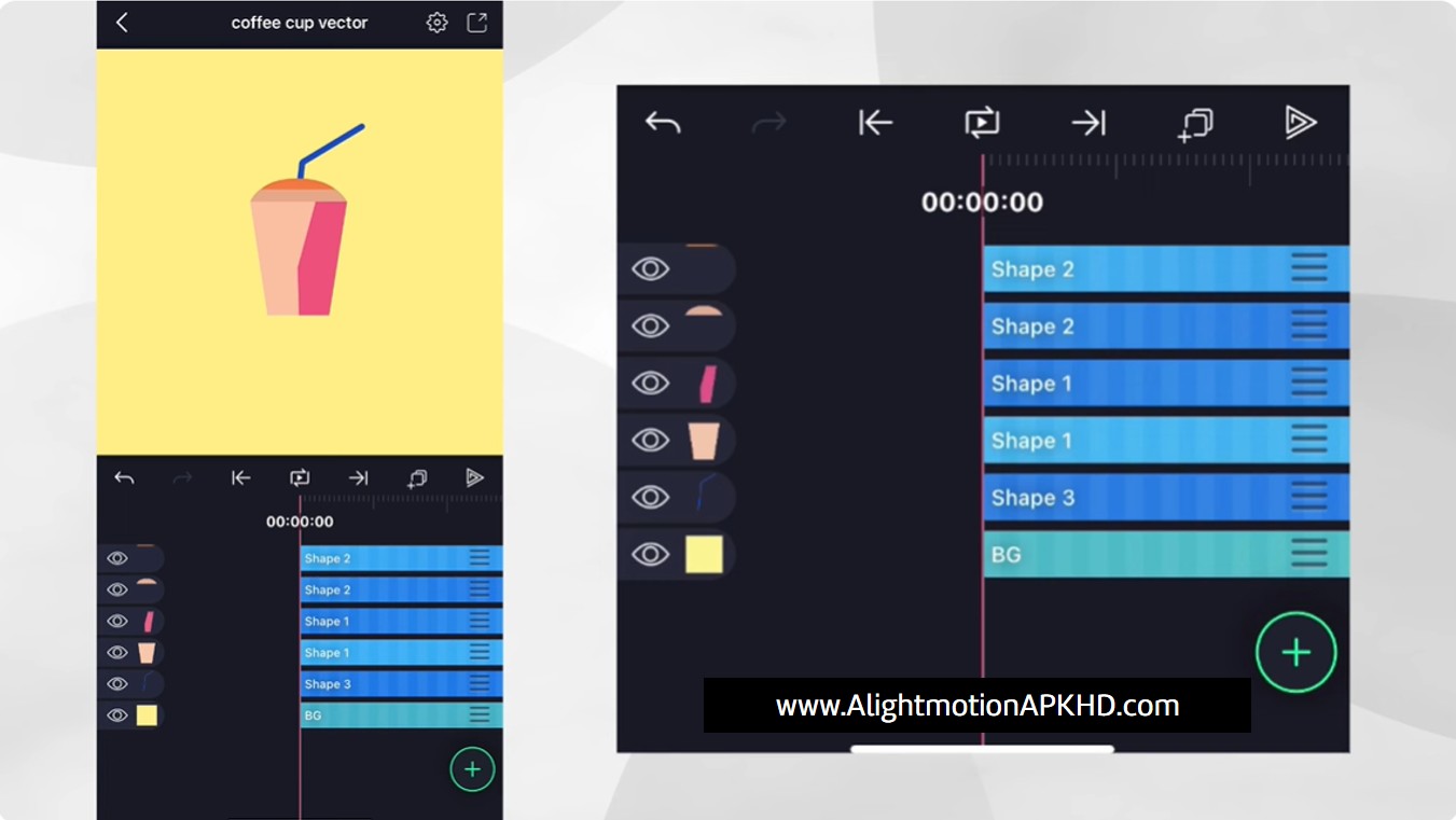 alight motion coffee cup vector